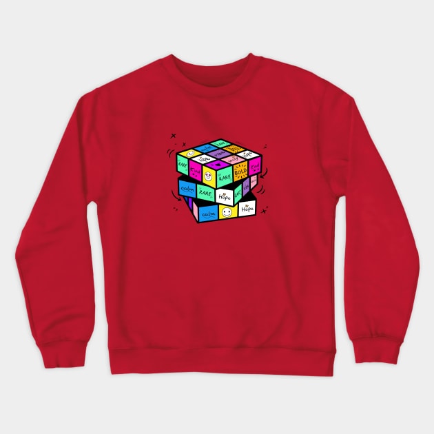 Colorful Rubik's Cube of YOU Crewneck Sweatshirt by funNkey